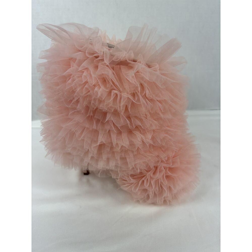 Azalea Wang Meticulously Tulle Tutu Stiletto Bootie Baby Pink 8.5 Open Toe - Picture 6 of 16